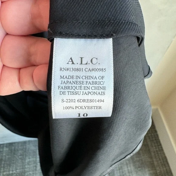 A.L.C. Sienna Halter Neck Black Slip Midi Dress - Picture 9 of 9